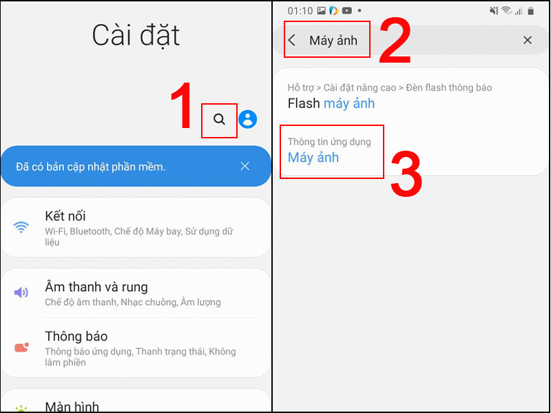 Chọn cài đặt máy ảnh